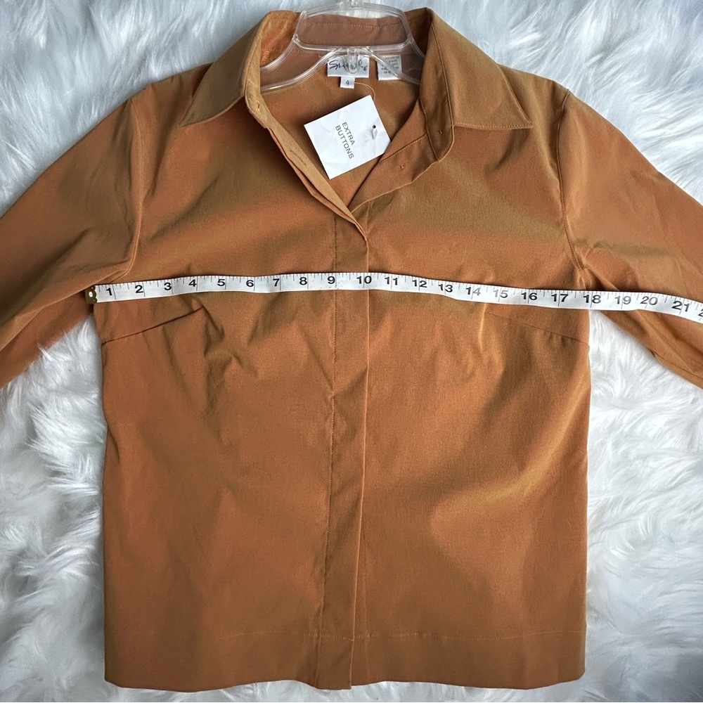 NWT Spiegel Women's Button-Down‎ Gold Blouse - Picture 9 of 11